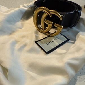Gucci Black and Gold Women's Belt